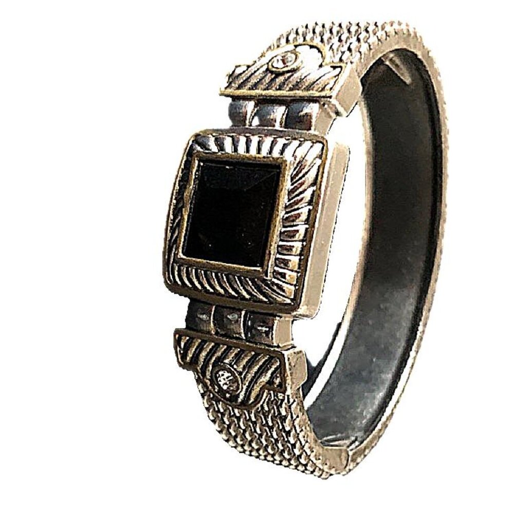 Avalaya Two Tone Mesh Hinged Bangle Bracelet - image 3